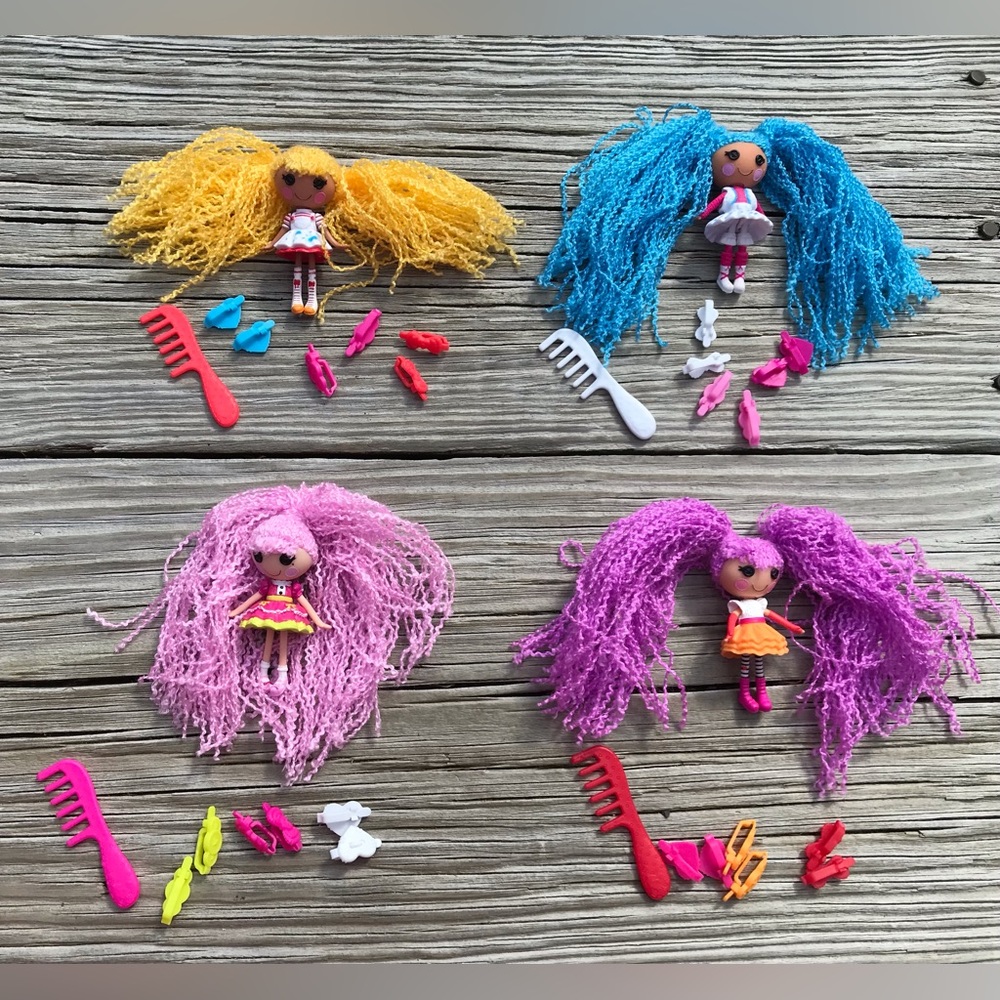 LALALOOPSY Spot Mittens Peanut Mini Dolls Loopy Hair Barrette Brush Accessories